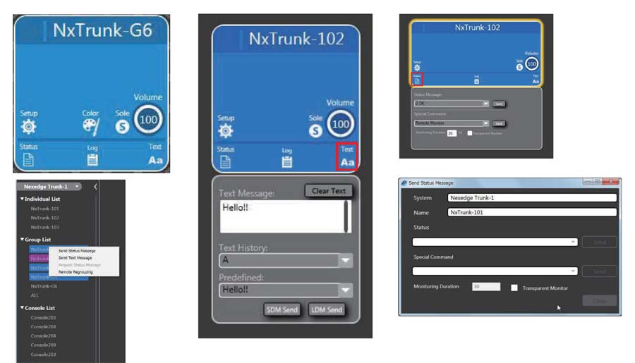 KAS-20 send status, text data, special command