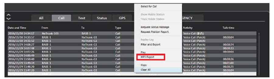 KAS-20 MP3 export of recorded call