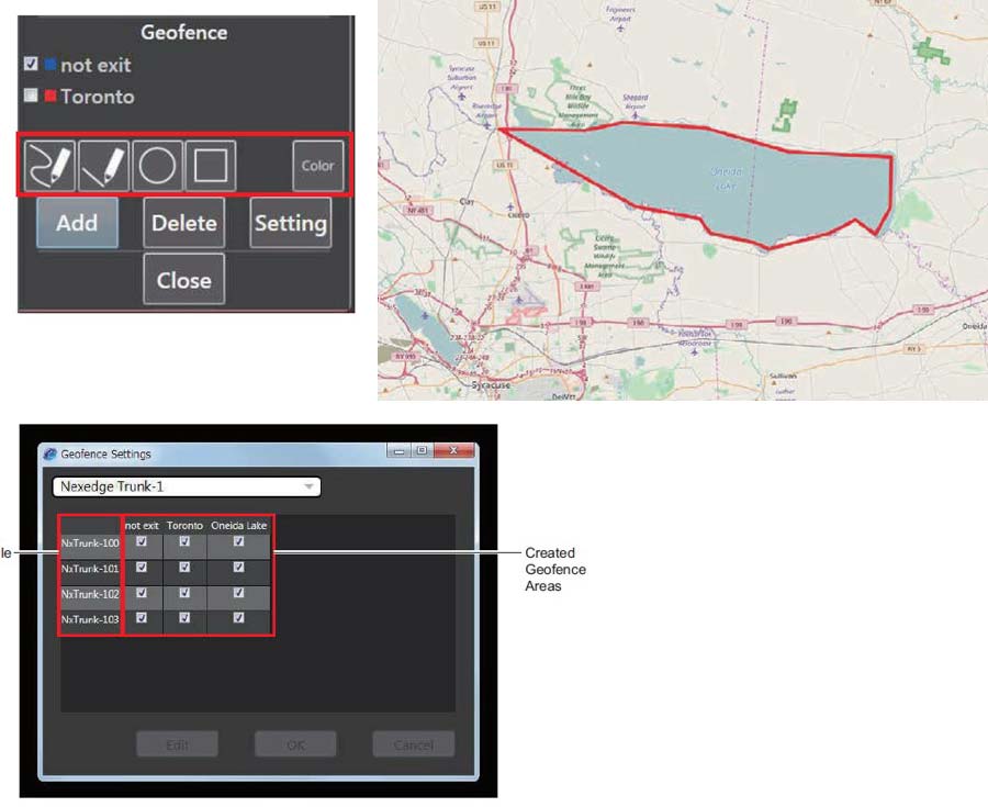 KAS-20 Geofence on Open-Street Map