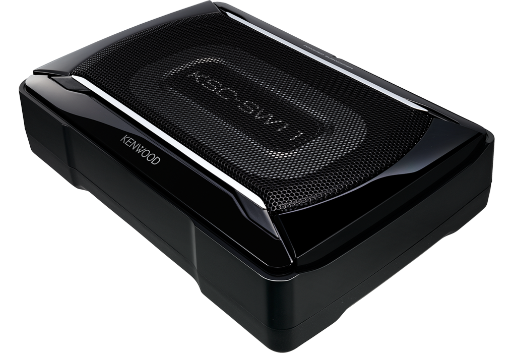 Kenwood KSC-SW11 Subwoofer Amplificato 150W – Alluminio Pressofuso, Compatto Per Auto, Con Telecomando