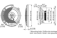 KFC-S1366 - Sistema de 2 vías y 2 altavoces de 13cm para montaje empotrado.  STAGE SOUND SERIE