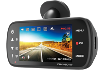 DRV-A501W - Cámara DashCam con pantalla incorporada y enlace Wireless Link y GPS