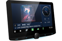 DMX9724XDS - Multimedia WIFI receiver met zwevend 10.1 HD scherm. Ondersteunt DAB+ digitale radio, Bluetooth® en zowel draadloos of bekabeld Apple CarPlay® en Android Auto™.