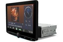 DMX9724XDS - Digital Media Receiver mit 10,1 Zoll HD-Display mit Floating Panel und 1-DIN Einbaugehäuse