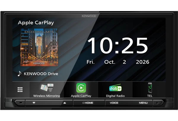 Image of Récepteur AV avec écran WSVGA de 6.8 pouces • Compatible avec CarPlay® et Android Auto™ (sans fil ou par câble) • Radio DAB+ • Entrée pour caméra avant et de recul • Châssis en L •