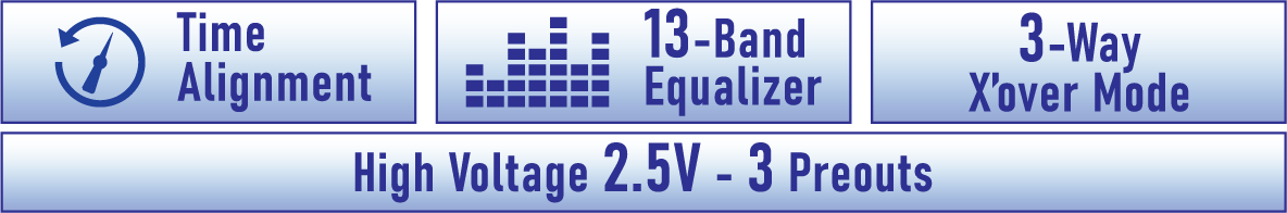 2.5V - 3 preouts - DTA - X'over