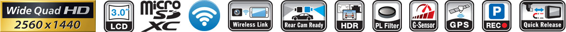 DRV-A501W dash cam icons